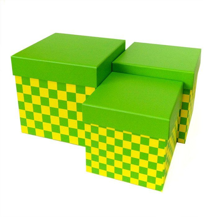 Набор коробок 3 в 1 "Веселые шахматы" Зеленый / квадрат