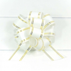 Бант-шар с золотой полосой Белый