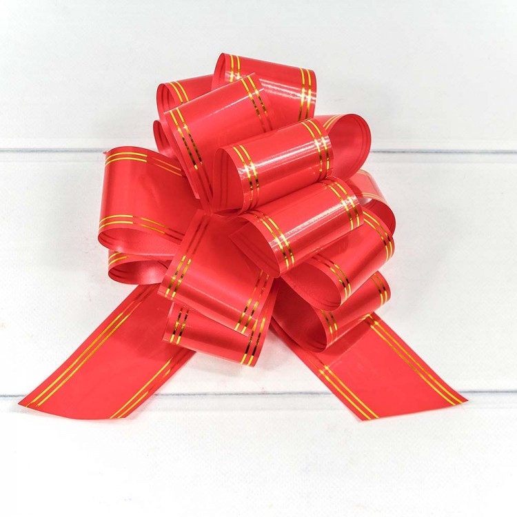 Бант-шар с золотой полосой Красный